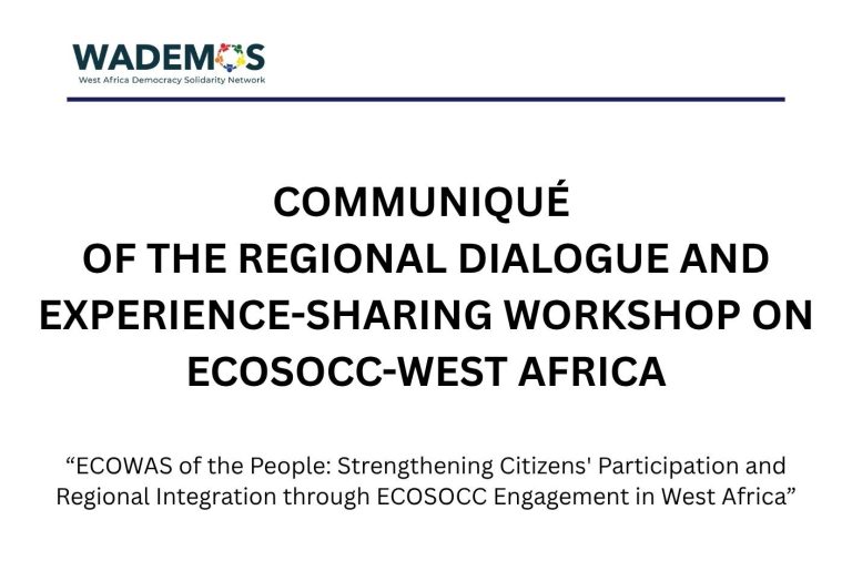COMMUNIQUÉ OF THE REGIONAL DIALOGUE AND EXPERIENCE-SHARING WORKSHOP ON ECOSOCC-WEST AFRICA